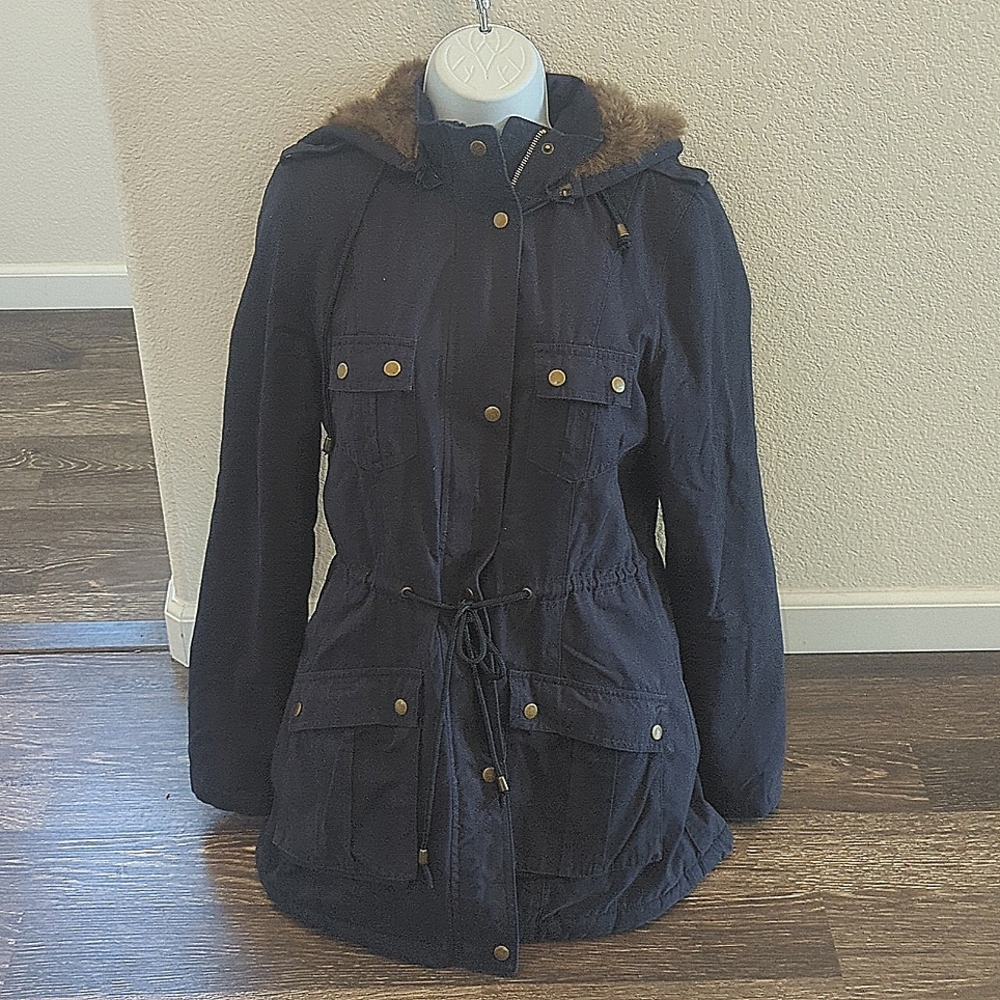 Winter Faux fur lined canvas jacket